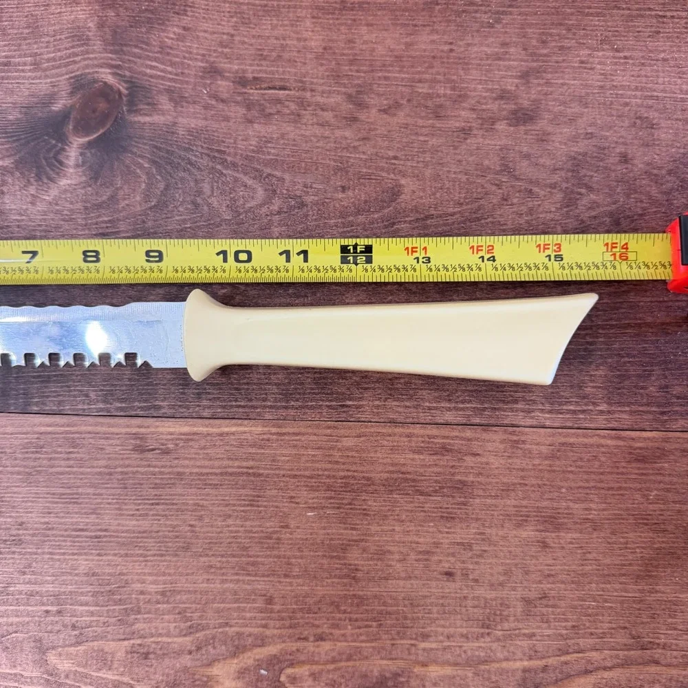 Vintage Quikut Serrated Stainless Steel Multi Purpose Utility Knife Cream Handle